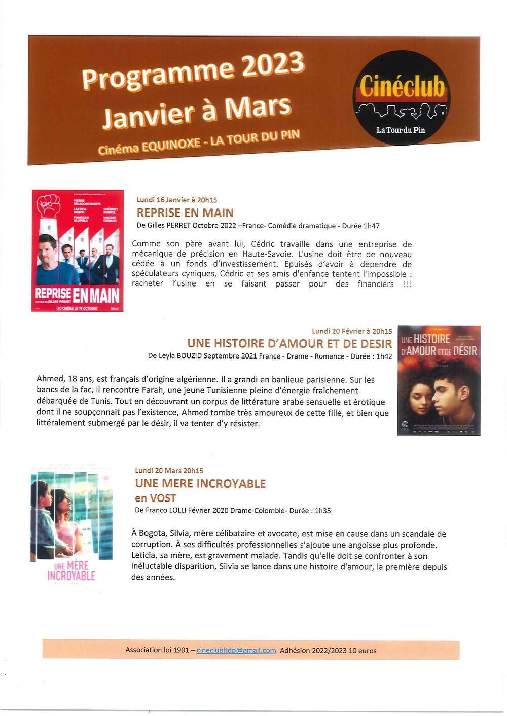 Programme 2023 de janvier à mars Commune de Val de Virieu