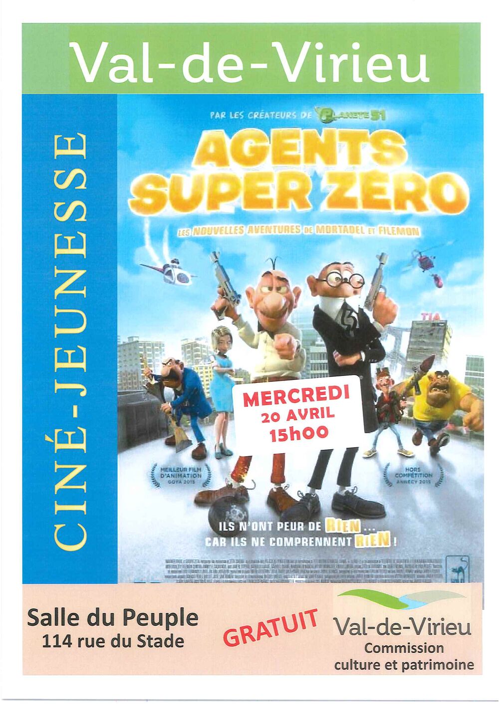 Ciné-Jeunesse : AGENT SUPER ZERO - Commune de Val-de-Virieu