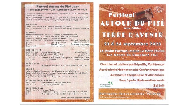 Festival AUTOUR DU PISE - 4ème édition - TERRE D'AVENIR