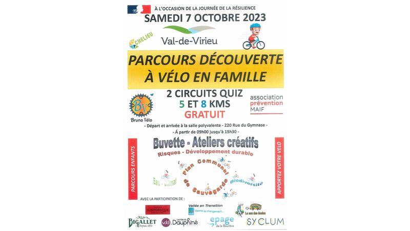 Parcours découverte à vélo en famille (2 circuits avec quiz de 5 et 8 kms) (apporter votre vélo)