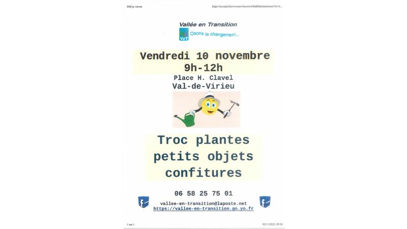 Troc plantes - Petits objets - Confitures