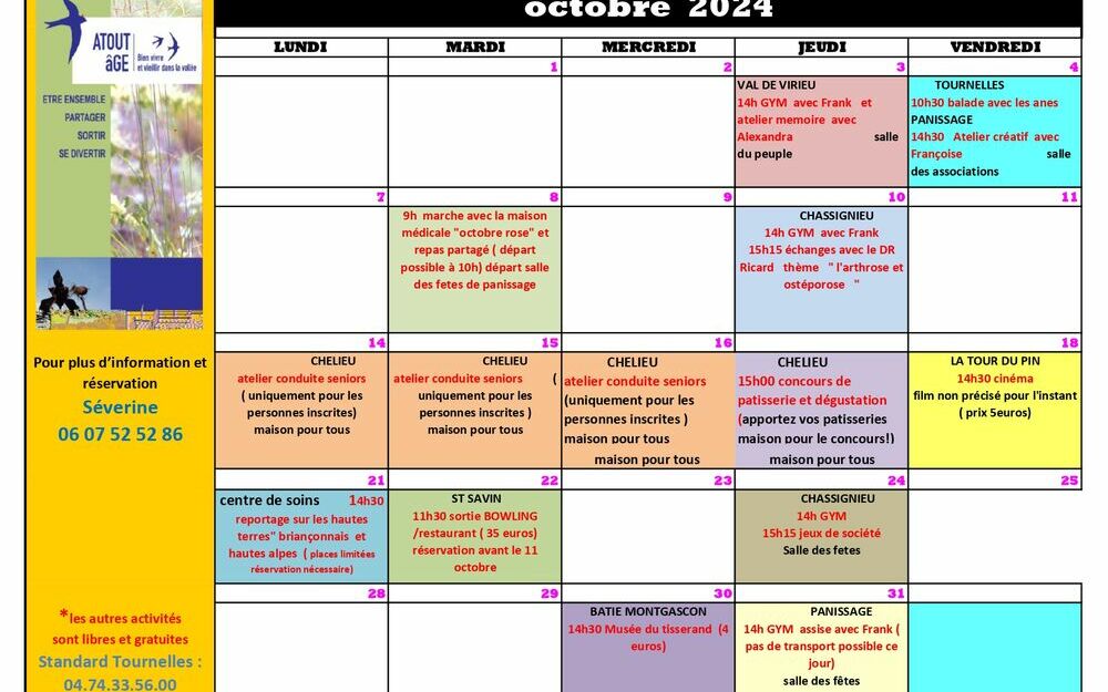 Programme ATOUT AGE OCTOBRE 2024