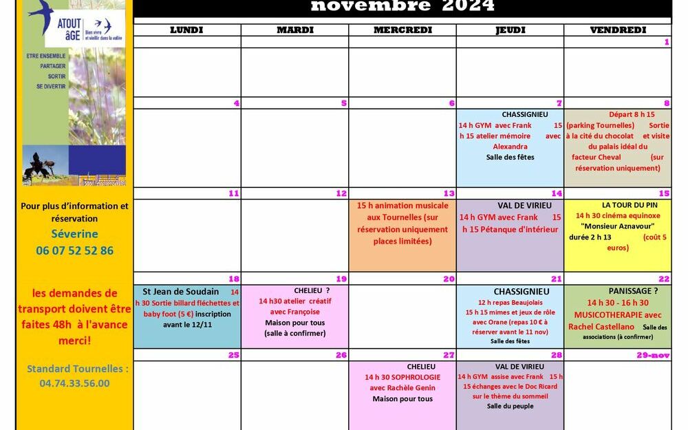 Programme ATOUT AGE NOVEMBRE 2024