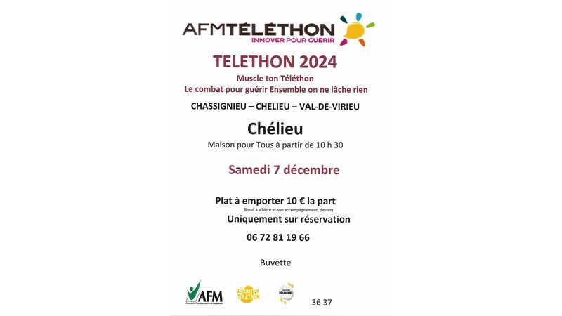 TELETHON 2024 : Plat à emporter