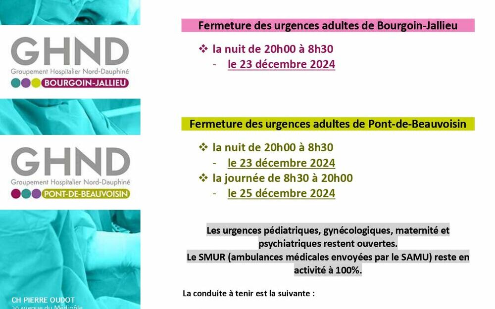 Situation des services d'urgences : Centres hospitaliers de Bourgoin-Jallieu et de Pont-de-Beauvoisin