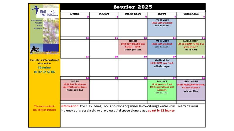 Programme ATOUT AGE Février 2025