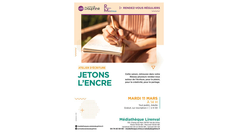 Atelier d'écriture : JETONS L'ENCRE