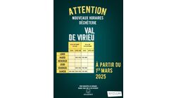 NOUVEAUX HORAIRES DE LA DECHETERIE VAL-DE-VIRIEU